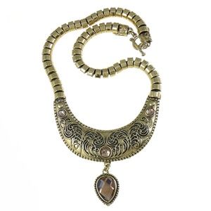 New French Empire Relief Rhinestone Necklace